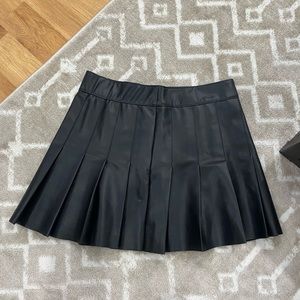 Vegan Leather Pleated mini skirt